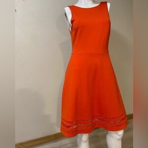 Banana Republic~Bright Orange~A-Line Fit & Flare~Dress~Sleeveless~Pockets~Size 2
